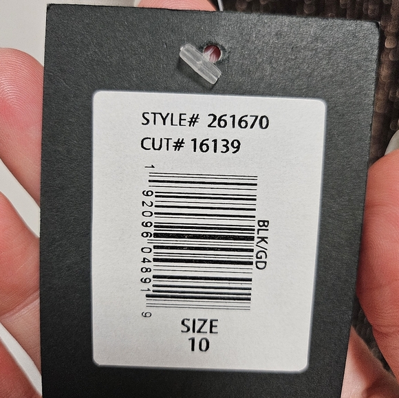 ✨️NWT~Beautiful Marina Dresses Black/Gold Metallic Maxi Dress Size 10 - Picture 9 of 16